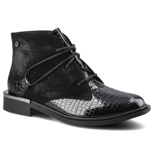 Czarne Trzewiki Maciejka Damskie Wygodne Botki - Botki damskie - miniaturka - grafika 1