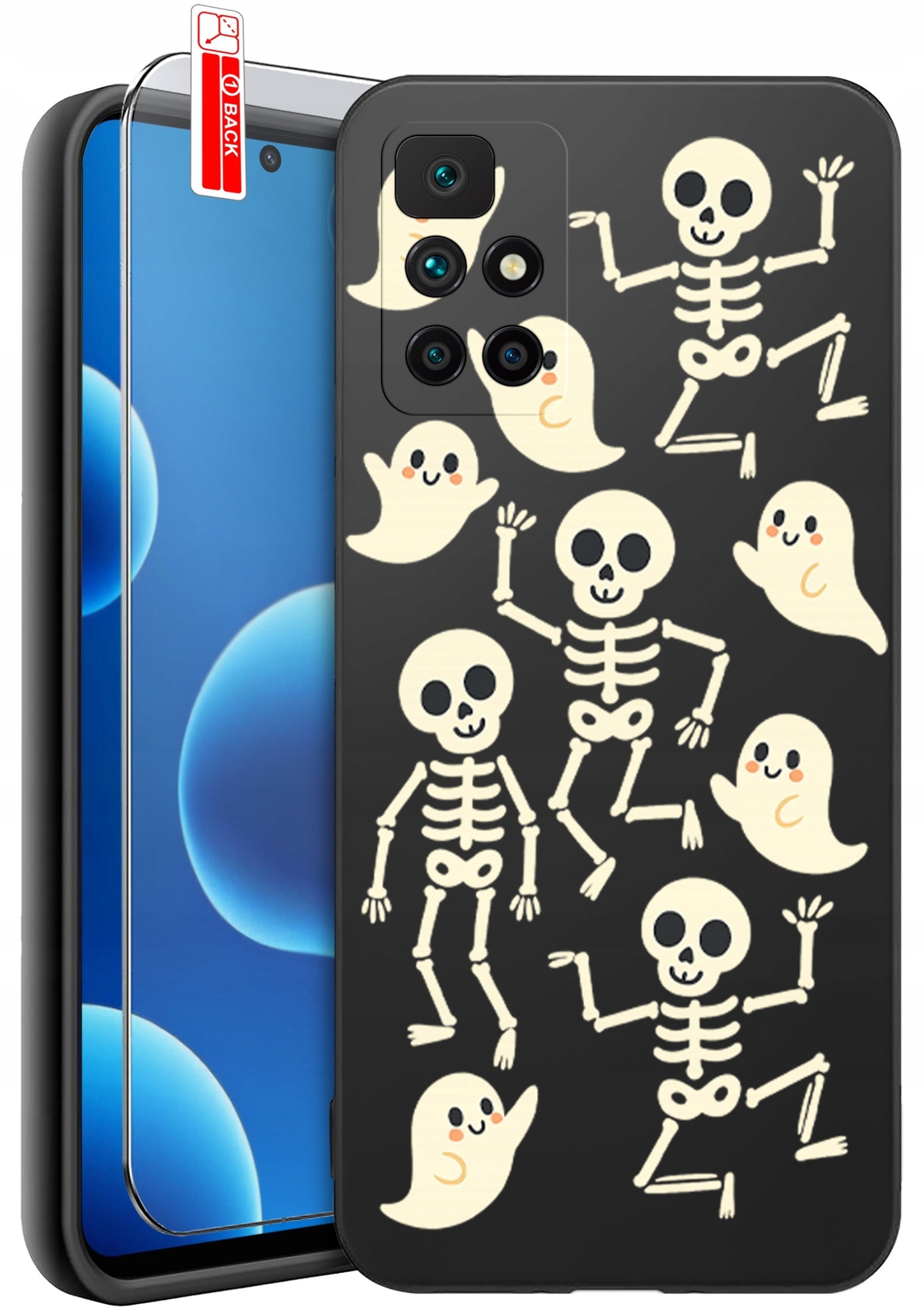 krainaGSM Etui Do Xiaomi Redmi 10 Wzory Silikonowe Matt Case + Szkło 9H