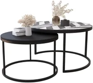 Ławy i stoliki kawowe - Dwuczęściowy stolik kawowy glamour + czarny S1-B74 - miniaturka - grafika 1