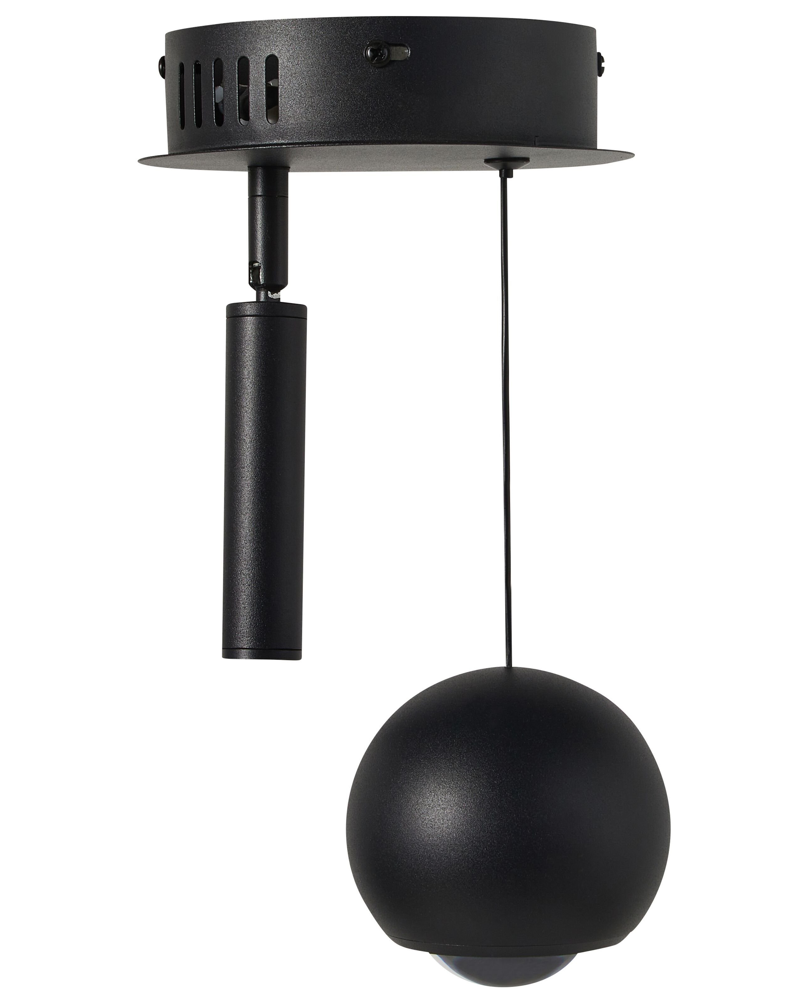 BELIANI Lampa wisząca czarna metalowa 2 punktowa zintegrowane oświetlenie LED okrągłeReplika acyjne klosze do salonu nowoczesna