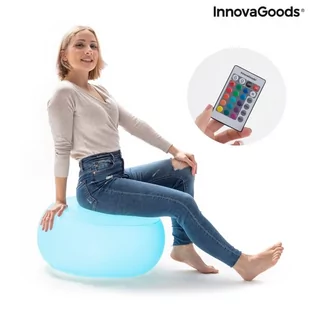 Dmuchany fotel pufa z wielokolorowym LED + pilot InnovaGoods - Sofy ogrodowe - miniaturka - grafika 1