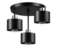 Lampy sufitowe - Żyrandol na drążku 3xE27/35W/230V śr. 30 cm czarny/złoty - miniaturka - grafika 1