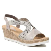 Sandały damskie - Sandały Rieker 61916-91 Szary - miniaturka - grafika 1