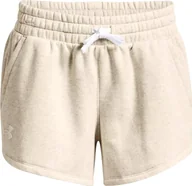 Spodnie sportowe damskie - Under Armour Under Armour Rival Fleece Short 1369858-783 Beżowe XS - miniaturka - grafika 1