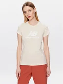 Koszulki i topy damskie - New Balance T-Shirt Essentials Stacked Logo WT31546 Beżowy Athletic Fit - miniaturka - grafika 1