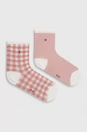Skarpetki damskie - Tommy Hilfiger skarpetki 2-pack damskie kolor różowy 701227305 - miniaturka - grafika 1