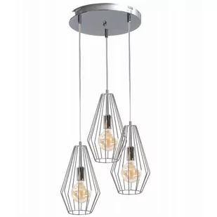 KET Loftowa LAMPA wisząca loftowa OPRAWA druciany ZWIS kaskada srebrna KET669 - Lampy sufitowe - miniaturka - grafika 1