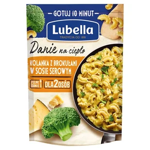 Lubella Danie na ciepło Kolanka z brokułami w sosie serowym 190 g - Szybkie dania obiadowe - miniaturka - grafika 1