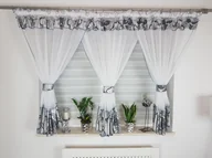 Firany - Firana gotowa “kokony” szara, nowoczesne firany do salonu - miniaturka - grafika 1