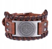 Bransolety męskie - Bransoleta MĘSKA WIKINGÓW NORDYCKA KOMPAS RUNA 451 - miniaturka - grafika 1