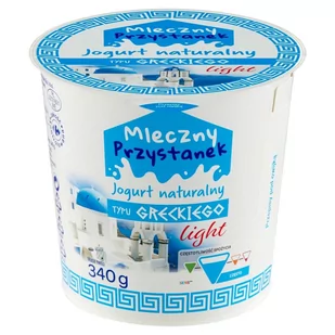 Mleczny Przystanek Light Jogurt naturalny typu greckiego 340 g - Kefiry, jogurty, maślanki - miniaturka - grafika 1