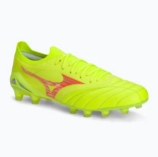 Buty piłkarskie męskie Mizuno Morelia Neo IV Β Elite MD safety yellow/fiery coral 2/galaxy silver - Piłka nożna - miniaturka - grafika 1