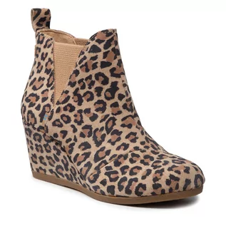 Botki damskie - Toms Botki Kelsey 10014153 Desert Tan/Leopard Print Suede - grafika 1