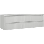 Szafki łazienkowe - Mexen Rivel szafka łazienkowa podumywalkowa 160 cm z blatem, 2 szuflady, ryflowana , szara mat - 91A20-16047-2-BFFC62 - miniaturka - grafika 1