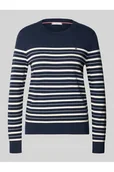Swetry damskie - Sweter z dzianiny kroju regular fit z mieszanki bawełny - Tommy Hilfiger - miniaturka - grafika 1