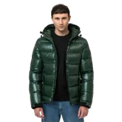 Kurtki i kamizelki sportowe męskie - Pit Bull Kurtka Zimowa Z Kapturem PEPPERWOOD Bottle Green - miniaturka - grafika 1