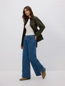 Spodnie damskie - Reserved - Jeansy straight z rozcięciami - niebieski - miniaturka - grafika 1