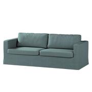 Pokrowce na meble - Pokrowiec na sofę Karlstad 3-osobową nierozkładaną, City, długi, szary błękit szenil, 204x89x66 cm - miniaturka - grafika 1