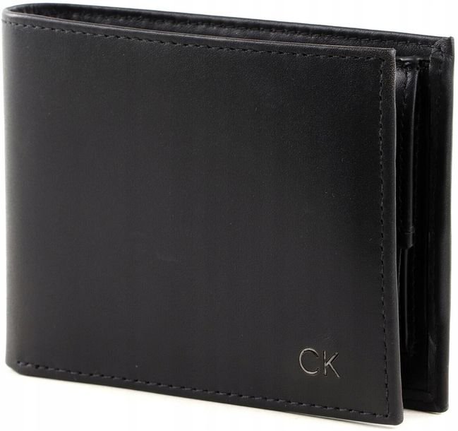 Portfel Męski Calvin Klein Ckj Ck Skóra Bilon Czarny