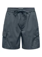 Spodenki damskie - Only & Sons Szorty sportowe Kal 22034462 Szary Slim Fit - miniaturka - grafika 1