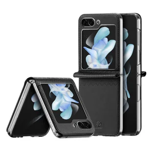 Etui Samsung Galaxy Z Flip 5 5G skórzane z klapką portfel pokrowiec na tył Dux Ducis Bril czarne - Etui i futerały do telefonów - miniaturka - grafika 1