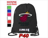 Torby szkolne - WOREK SZKOLNY NA WF TRENING BUTY SPORTOWY DLA FANA MIAMI HEAT NBA BASKET - miniaturka - grafika 1