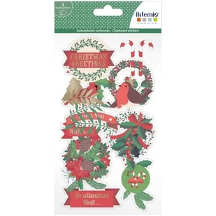 Fantazyjne naklejki kartonowe - Wesołych Świąt - 26 szt - Scrapbooking - miniaturka - grafika 1