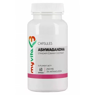 MyVita Ashwagandha Standaryzowany Ekstrakt Żeń-Szeń Indyjski 250Mg 60 kaps. - Suplementy naturalne - miniaturka - grafika 1