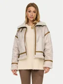 Płaszcze damskie - ONLY Kożuch Ylva 15322042 Beżowy Regular Fit - miniaturka - grafika 1