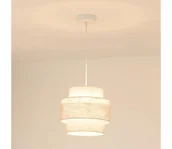 Lampy sufitowe - Brilagi - Żyrandol na lince DOVER SPACE 1xE27/15W/230V śr. 25 cm szary/kremowy - miniaturka - grafika 1