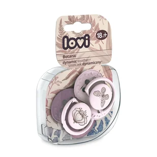 Smoczek dynamiczny Botanic Lovi 18m+ 2szt. * girl - Smoczki uspokajające - miniaturka - grafika 1