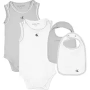 Śpiochy dla niemowląt - CALVIN KLEIN JEANS Zestaw MONOGRAM SLVLS BODY BIB GIFTPACK - miniaturka - grafika 1