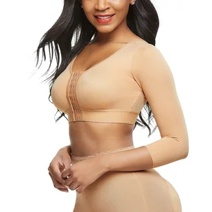 Modelujący top z długim rękawem - Beżowy - Koszulki i topy damskie - miniaturka - grafika 1