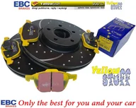 Tarcze hamulcowe - Przednie klocki YellowStuff + NAWIERCANE NACINANE tarcze hamulcowe 300mm EBC seria GD Ford Escape FWD 2013-2019 - miniaturka - grafika 1