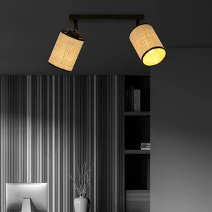 Emibig Yoga lampa sufitowa (spot) 2-punktowa czarna/rattan 1151/2 - Lampy sufitowe - miniaturka - grafika 4