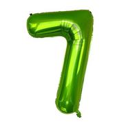 Balony i akcesoria - Balon Cyfra Numer 7 Urodziny Rocznica Duża 75 Cm Zielony - miniaturka - grafika 1