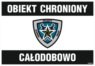 Tablica Obiekt chroniony całodobowo 25x35cm PCV 1mm - Akcesoria BHP - miniaturka - grafika 1