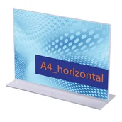 Wyposażenie lokali gastronomicznych - Jansen Display Stojak na menu na stół, typ T, A4 do szerokości, opakowanie 5 szt. TA4PXS - miniaturka - grafika 1