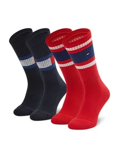 Tommy Hilfiger Zestaw 2 par wysokich skarpet unisex 394020001 Czerwony - Skarpetki damskie - miniaturka - grafika 1