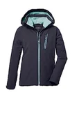 Kurtki i płaszcze dla dziewczynek - Killtec Dziewczęca kurtka funkcyjna z kapturem/kurtka zimowa jest wodoszczelna KOW 169 GRLS JCKT, czarno-niebieska, 116, 40926-000 - miniaturka - grafika 1