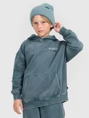 Bluzy dla chłopców - 4F Bluza dresowa nierozpinana z kapturem chłopięca - turkusowa 122 (6-7 lat) - miniaturka - grafika 1