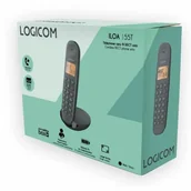 Telefony stacjonarne - Logicom Telefon Stacjonarny DECT ILOA 155T SOLO Czarny - miniaturka - grafika 1