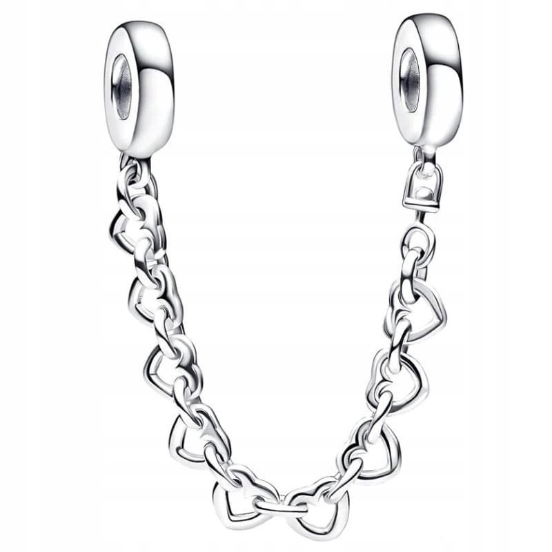 Charms Zawieszka Charms Łańcuszek Zabezpieczający Serduszka