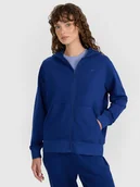 Bluzy damskie - 4F Bluza dresowa rozpinana z kapturem damska - granatowa XXL - miniaturka - grafika 1