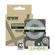 Taśmy do drukarek barwiące - Epson LK-4GAS taśma 12 mm, szary na zielonym, oryginalna - miniaturka - grafika 1