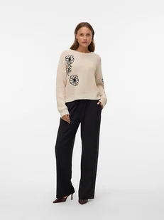 ONLY Sweter w kolorze beżowym - Swetry damskie - miniaturka - grafika 1