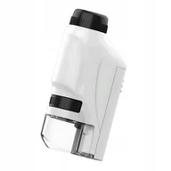 Mikroskopy i lupy - Mikroskop kieszonkowy regulowany BIAŁY 60x - 120x podświetlenie LED - miniaturka - grafika 1