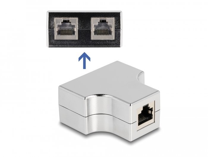 Delock Delock RJ45 Splitter / T-Adapter 1 x RJ45 Buchse zu 2 x RJ45 Buchse Cat.5e STP