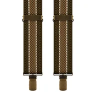 Dodatki do ubrań - Szelki do spodni w kolorze zielono-beżowym w paski EM 10 - EM Men's Accessories - miniaturka - grafika 1