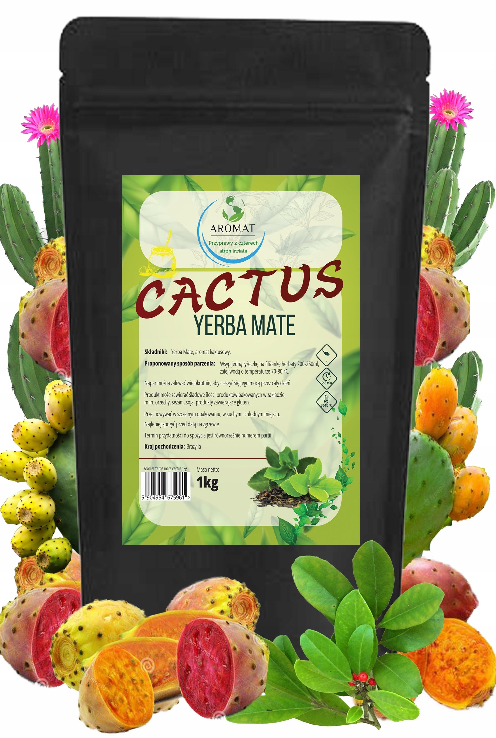 Yerba Mate Green Cactus 1KG Energia Guarana Aromat Smak Kaktus 1000G